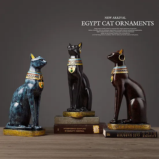 تحفة تمثال القط المصري القديم الفرعوني للديكور المنزل تحفة تمثال القط المصري القديم الفرعوني للديكور المنزل