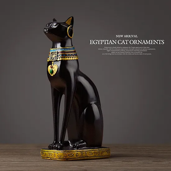 تحفة تمثال القط المصري القديم الفرعوني للديكور المنزل تحفة تمثال القط المصري القديم الفرعوني للديكور المنزل