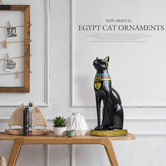 تحفة تمثال القط المصري القديم الفرعوني للديكور المنزل تحفة تمثال القط المصري القديم الفرعوني للديكور المنزل
