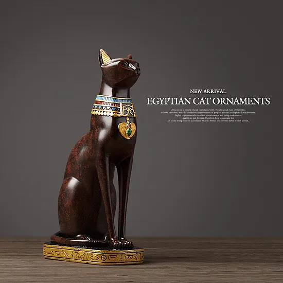 تحفة تمثال القط المصري القديم الفرعوني للديكور المنزل تحفة تمثال القط المصري القديم الفرعوني للديكور المنزل