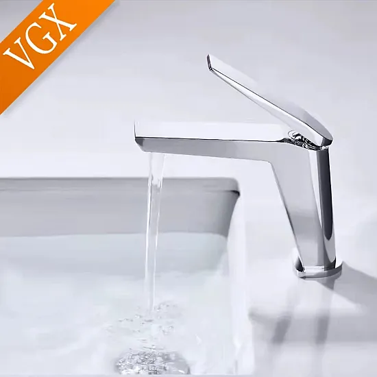 خلاط حوض الحمام خلاط حوض ماء ساخن وبارد للحمام صنبور مربع نحاسي من VGX خلاط حوض الحمام خلاط حوض ماء ساخن وبارد للحمام صنبور مربع نحاسي من VGX