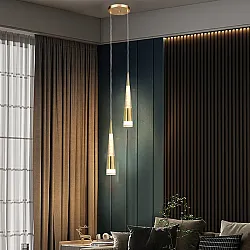 إضاءة معلقة LED عصرية صغيرة باللون الذهبي – تصميم أنيق للمطبخ وغرف الطعام والمعيشة